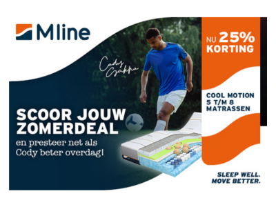 M line 25% korting op cool motion matras